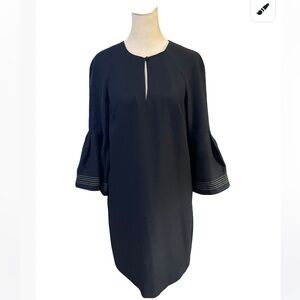 Banana Republic Black Midi Dress with Bell Sleeves size 6